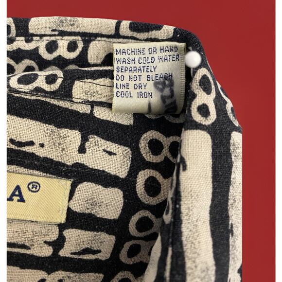 Vtg Summa Silk Shirt Mens XL Black Gray Geometric Hawaiian Abstract Button Up - Picture 7 of 7